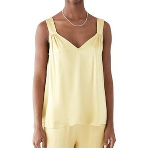 CLOSED Eden Top Charmeuse Tank Top 100% Viscose Chartreuse Green Yellow Medium